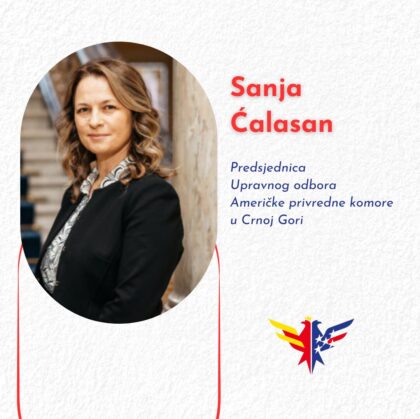 Sanja Ćalasan Elected as President of the Board of Directors of AmCham Montenegro